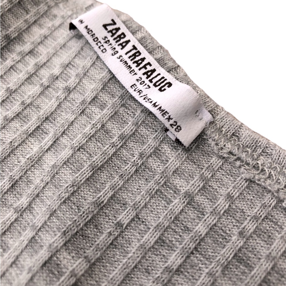 ZARA Trafaluc Grey Ribbed Ruffle Jumpsuit - Picture 5 of 9